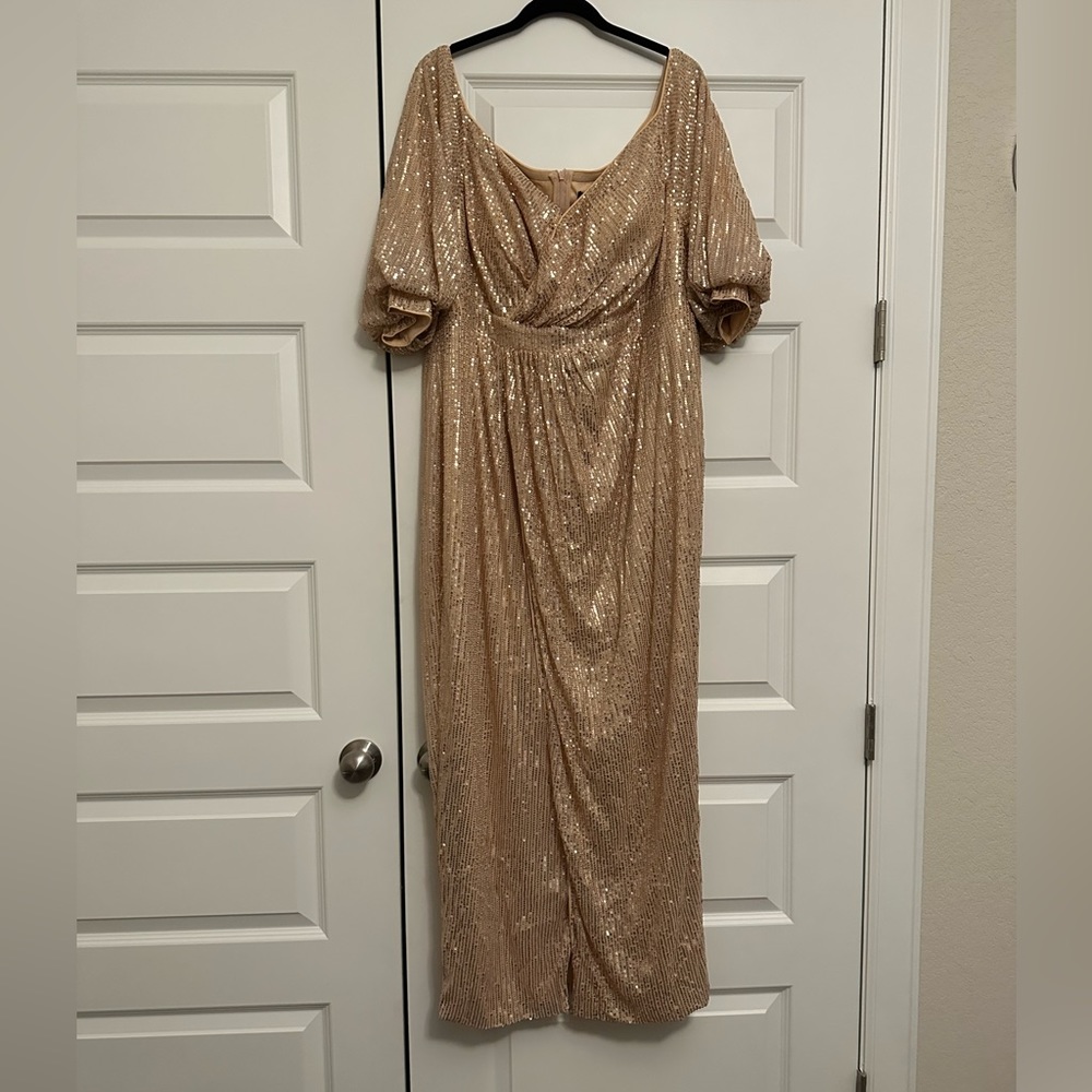 New with tags champagne sequin full length dress